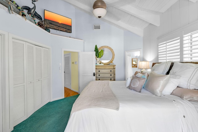 835 70th St, Gulf, Marathon, FL 33050 - carpeted bedroom featuring a closet and wooden ceiling