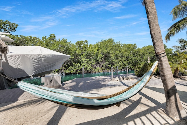 835 70th St, Gulf, Marathon, FL 33050 - view of patio featuring a water view and view of scattered trees