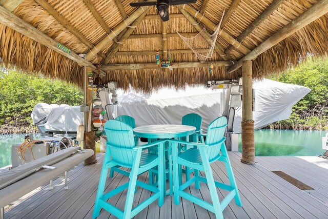835 70th St, Gulf, Marathon, FL 33050 - dock area with a gazebo and a water view