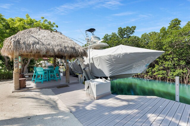 835 70th St, Gulf, Marathon, FL 33050 - dock featuring a gazebo