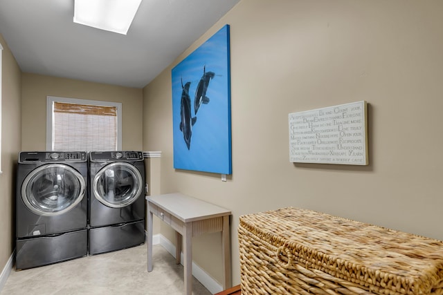 210 14th St, Key Colony, FL 33051 - washroom featuring laundry area, washer and clothes dryer, and baseboards