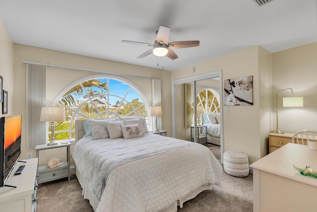 210 14th St, Key Colony, FL 33051 - carpeted bedroom featuring a closet and ceiling fan
