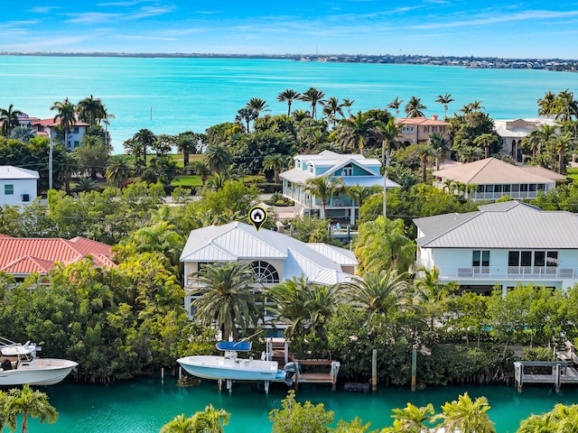 210 14th St, Key Colony, FL 33051 - bird's eye view featuring a water view