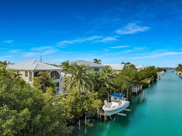 210 14th St, Key Colony, FL 33051 - property view of water with a boat dock and boat lift