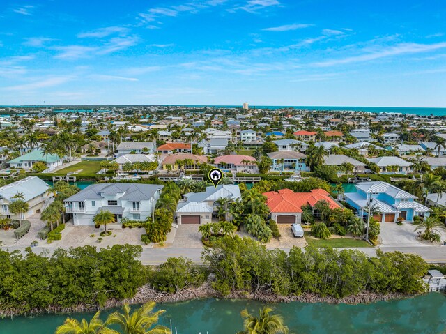 210 14th St, Key Colony, FL 33051 - bird's eye view featuring a water view and a residential view