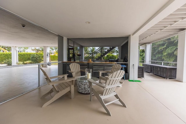 view of patio with stairs