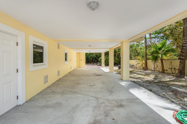 view of patio featuring a fenced backyard and visible vents