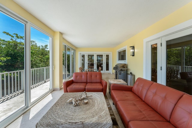 sunroom with french doors