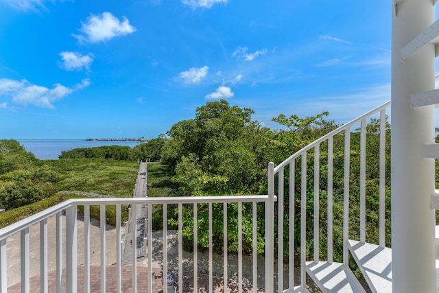 balcony with a water view