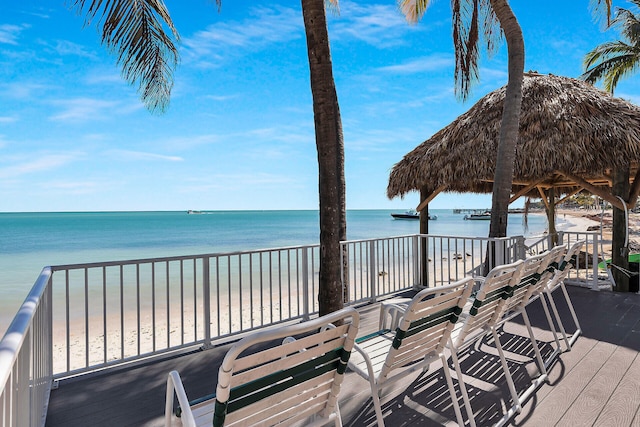 601 Ocean Dr Unit 411C, Key Colony, FL 33051 - deck with view of water and beach