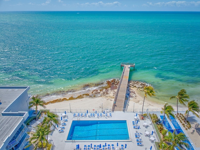 201 Ocean Dr Unit 110, Key Colony, FL 33051 - aerial view of waterfront with a beach