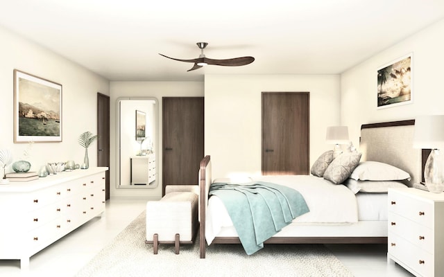 bedroom with ceiling fan