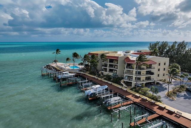 water view featuring a boat dock