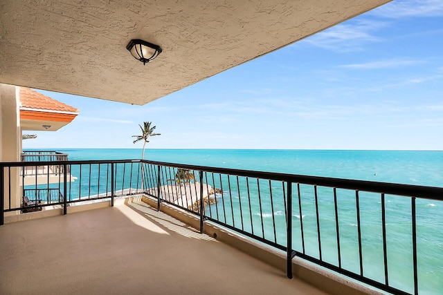 balcony with a water view