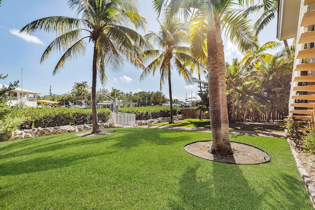 view of yard with fence