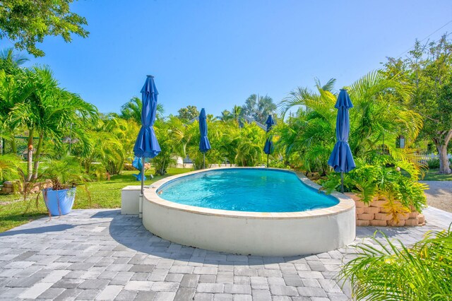 pool with a patio area