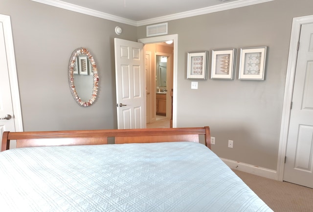 1590 Dolphin Dr, Marathon, FL 33050 - bedroom with light carpet and ornamental molding