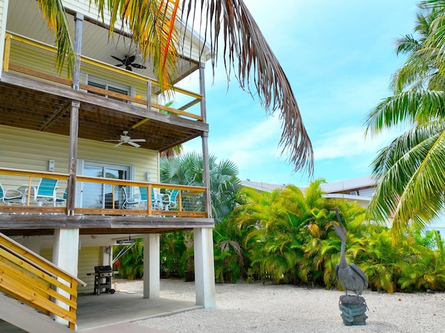 1590 Dolphin Dr, Marathon, FL 33050 - exterior space with ceiling fan, a carport, and grilling area