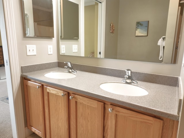 1590 Dolphin Dr, Marathon, FL 33050 - full bathroom featuring double vanity and ornamental molding