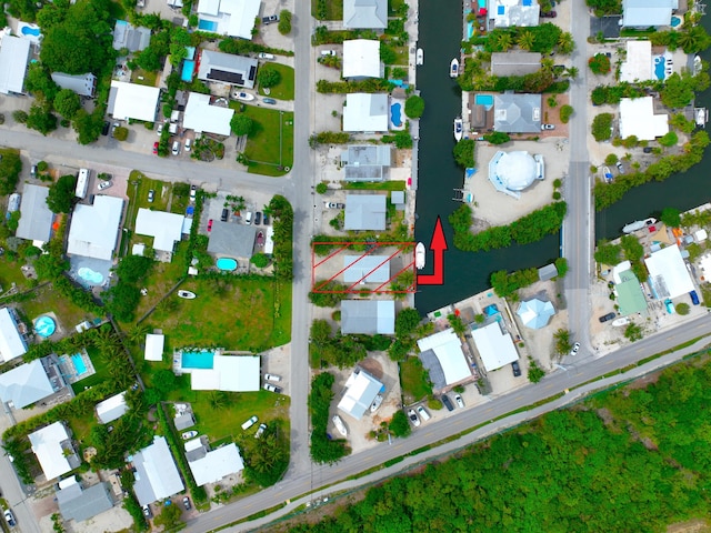 1590 Dolphin Dr, Marathon, FL 33050 - aerial overview of property's location featuring property parcel outlined