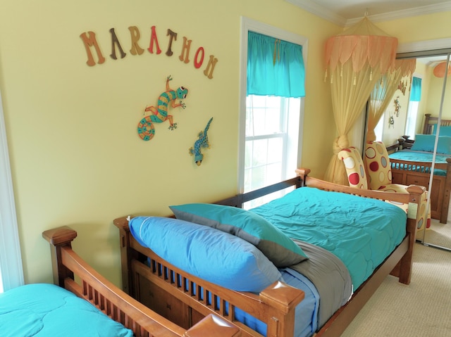 1590 Dolphin Dr, Marathon, FL 33050 - bedroom featuring carpet floors and crown molding