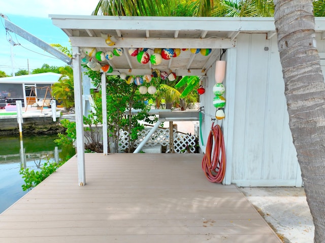 1590 Dolphin Dr, Marathon, FL 33050 - dock area featuring a deck with water view