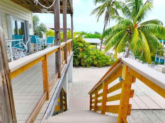 1590 Dolphin Dr, Marathon, FL 33050 - deck featuring a ceiling fan