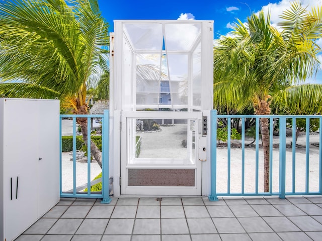 exterior space with light tile patterned flooring