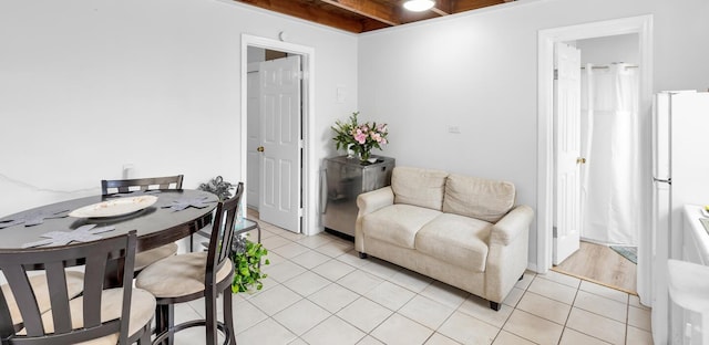 interior space with light tile patterned floors