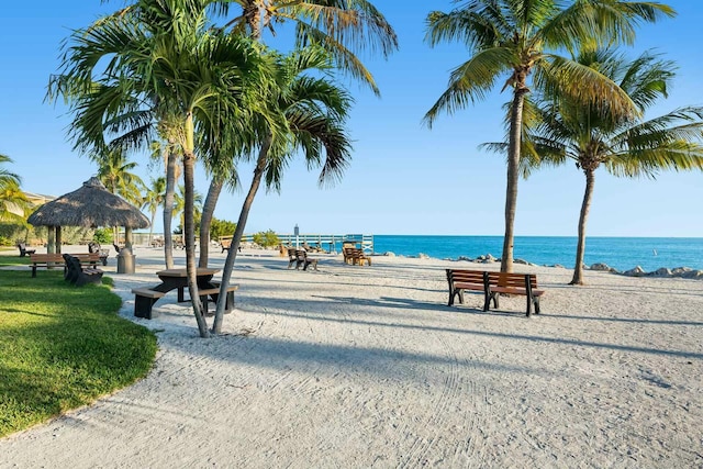 water view with a gazebo