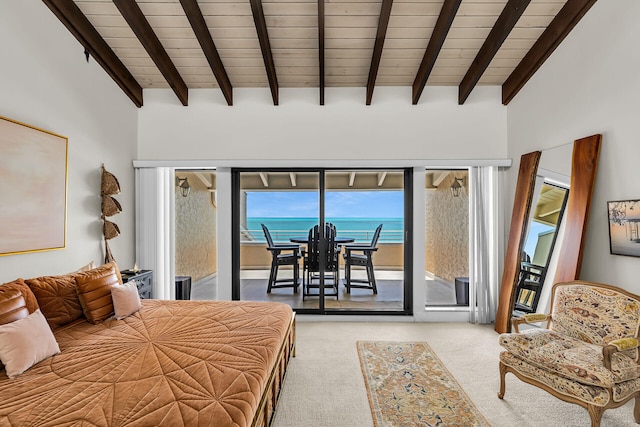 1133 Ocean Dr Unit 4, Marathon, FL 33050 - carpeted bedroom featuring access to outside and wood ceiling