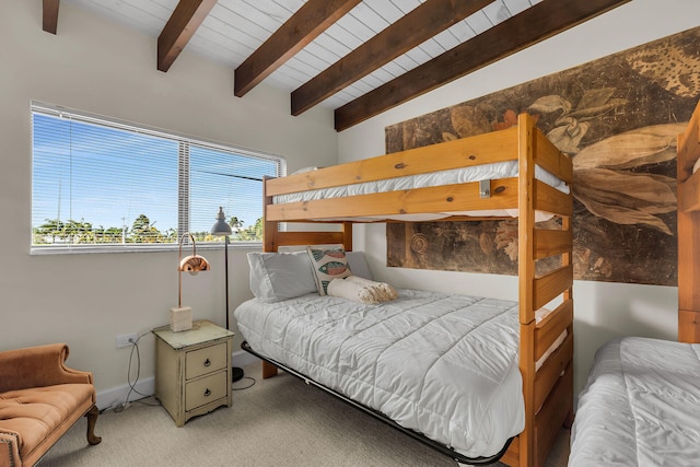 1133 Ocean Dr Unit 4, Marathon, FL 33050 - carpeted bedroom featuring beamed ceiling and wood ceiling