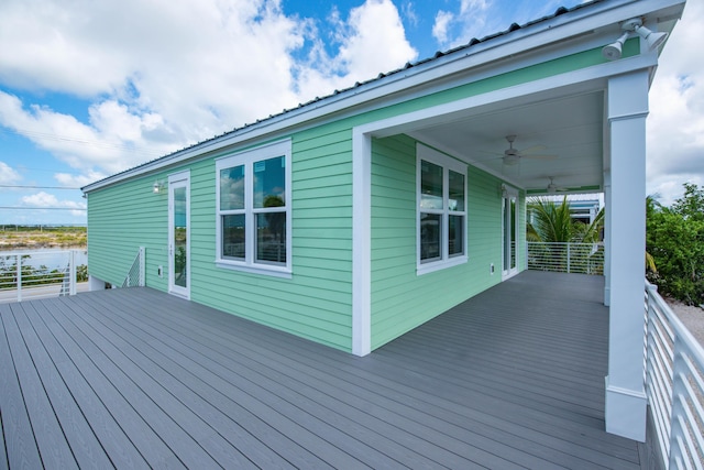 335 Pirates Rd, Little Torch, FL 33042 - wooden deck featuring a ceiling fan