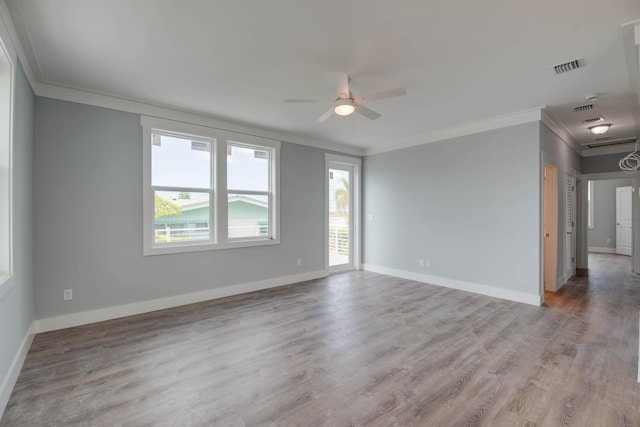 335 Pirates Rd, Little Torch, FL 33042 - unfurnished room with ornamental molding, ceiling fan, and wood finished floors