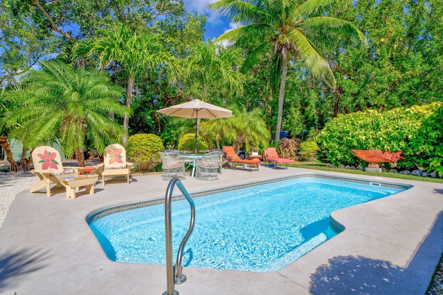 outdoor pool featuring a patio area