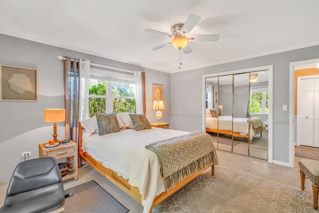 30985 Hibiscus Dr, Big Pine, FL 33043 - bedroom featuring a ceiling fan and a textured ceiling