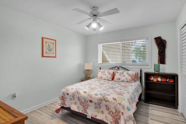 389 Anglers Dr Unit 105, Marathon, FL 33050 - bedroom featuring wood finished floors and a ceiling fan