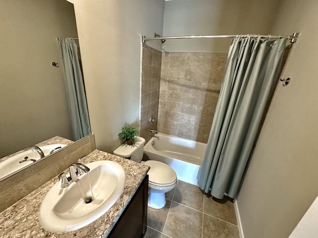 19749 Date Palm Dr, Sugarloaf, FL 33042 - bathroom with toilet, shower / tub combo, tile patterned flooring, and vanity