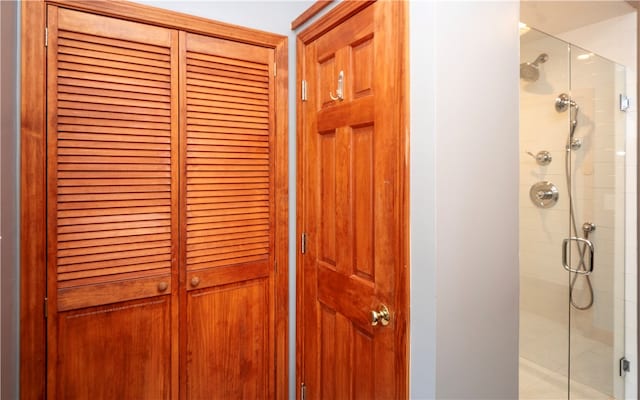 interior details with walk in shower