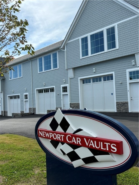 exterior space featuring a garage