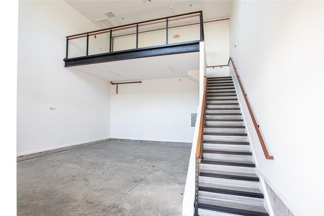 55 John Clarke Rd Unit 3, Middletown, RI 02842 - stairway with unfinished concrete floors