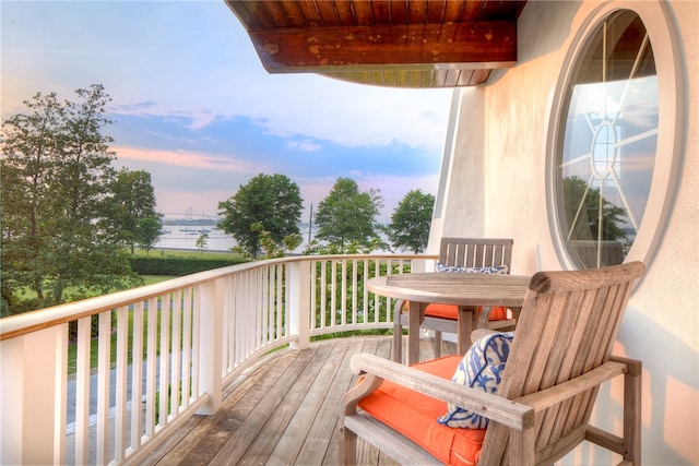 view of deck at dusk