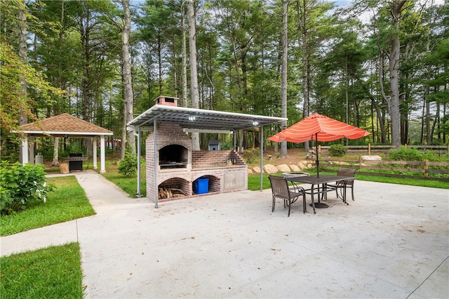 view of patio with a gazebo