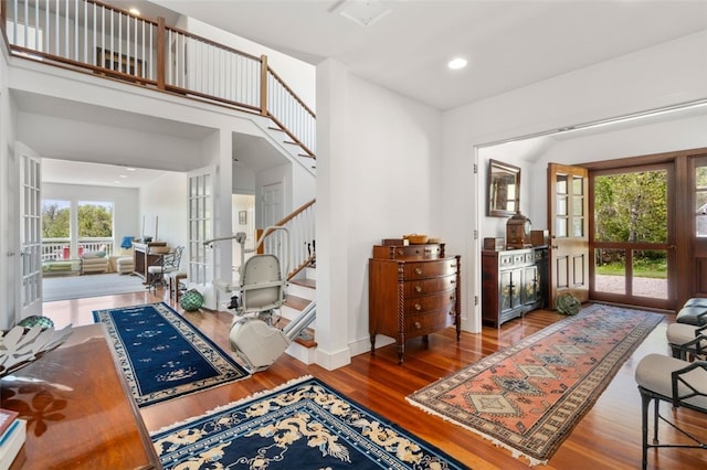 interior space featuring french doors and hardwood / wood-style floors