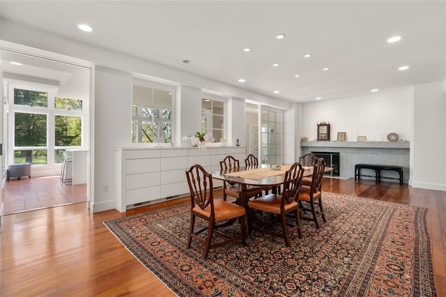 dining area featuring hardwood / wood-style flooring