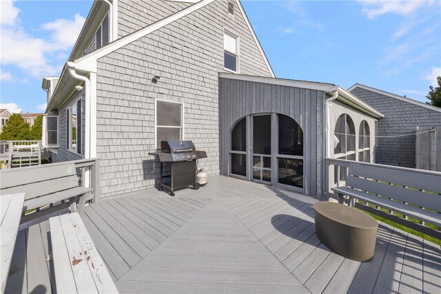 deck with area for grilling