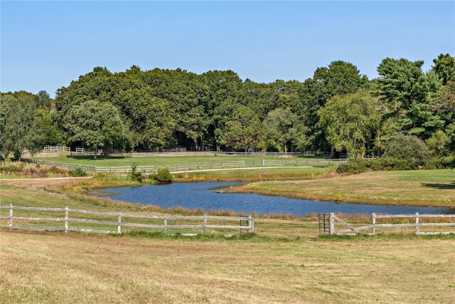 view of water feature with a rural view