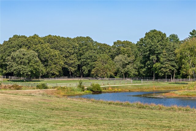 property view of water with a rural view