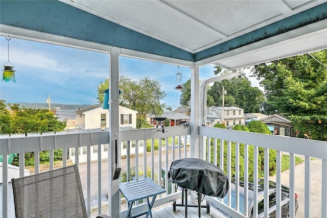 balcony featuring a grill