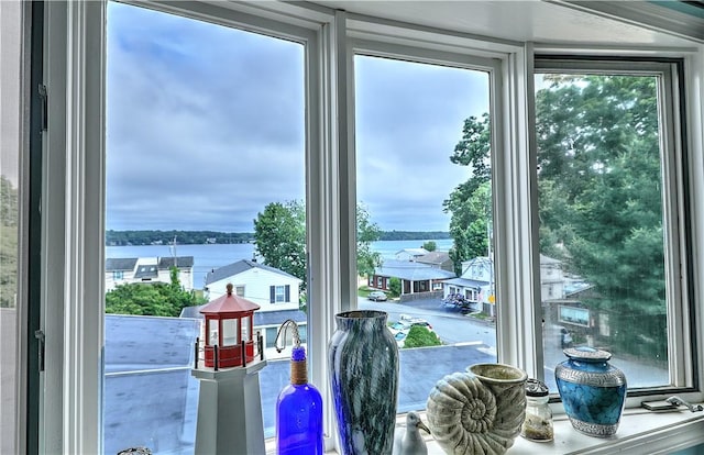 doorway with a water view